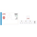 محول كهربائي 13امبير مع SG 2WAY MULTI SOCKET USB  WITH 