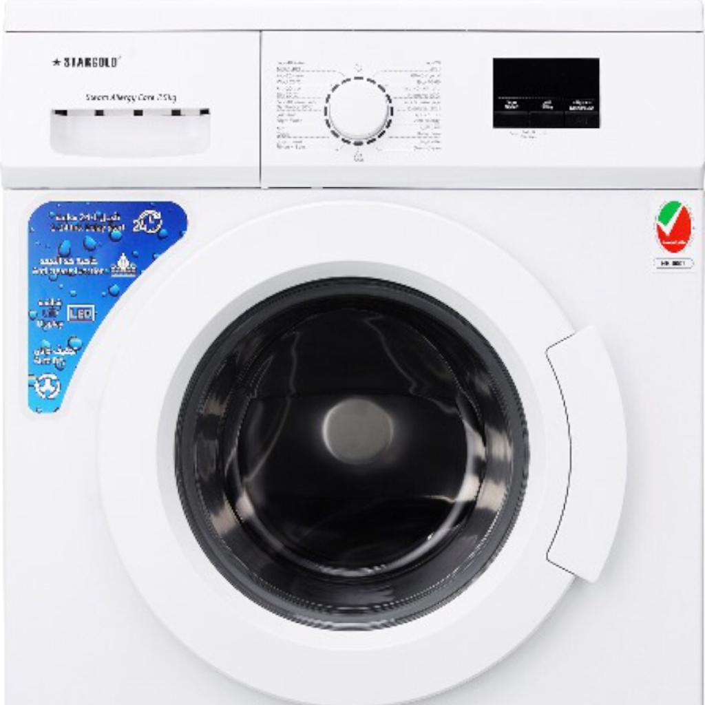 غسالة استار جولد7.50كيلو 2100واط اتومتكSGابيض AUTONATIC DRUN WASHING MACHINE  