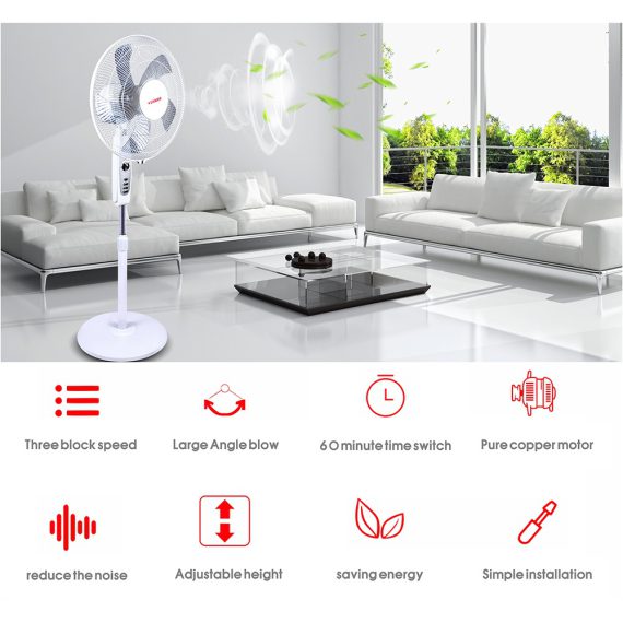 مروحةاستاند كهربائية 16 بوصه SG ELECTRIC STAND FAN