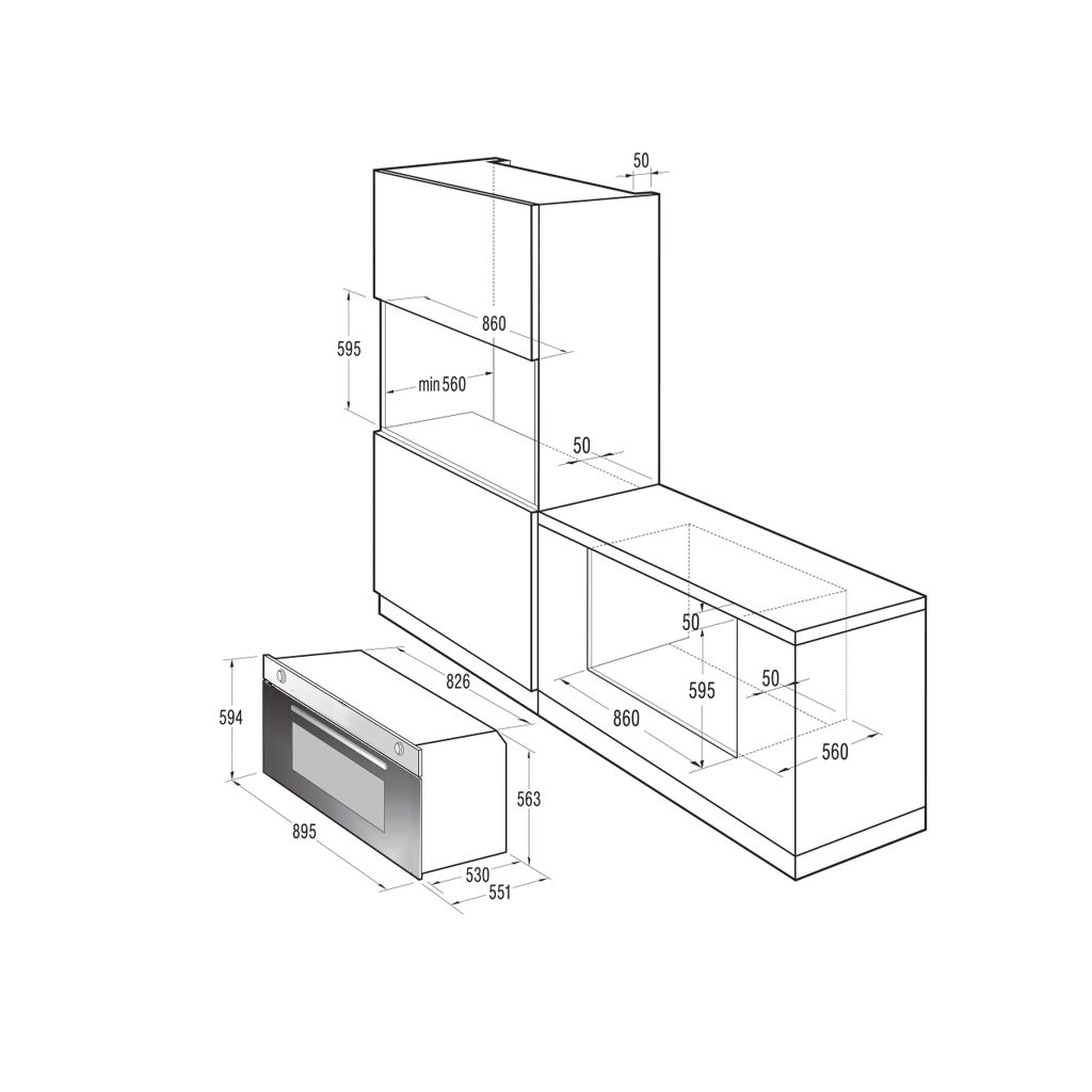  BUILT -IN GAS OVEN FROM ZOGOR فرن غاز منضدي من زوكور 