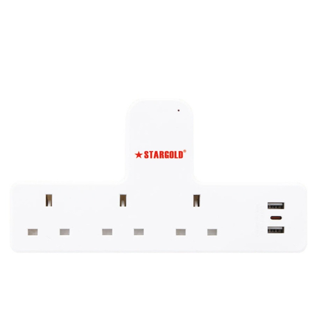 محول كهربائي 13امبير مع SG 2WAY MULTI SOCKET USB  WITH 