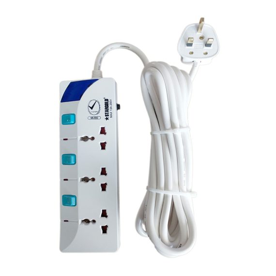 وصلة كهربائية استار جولد ثلاثة مخرج MULTIPLE CORD EXTENSION SET 5M 