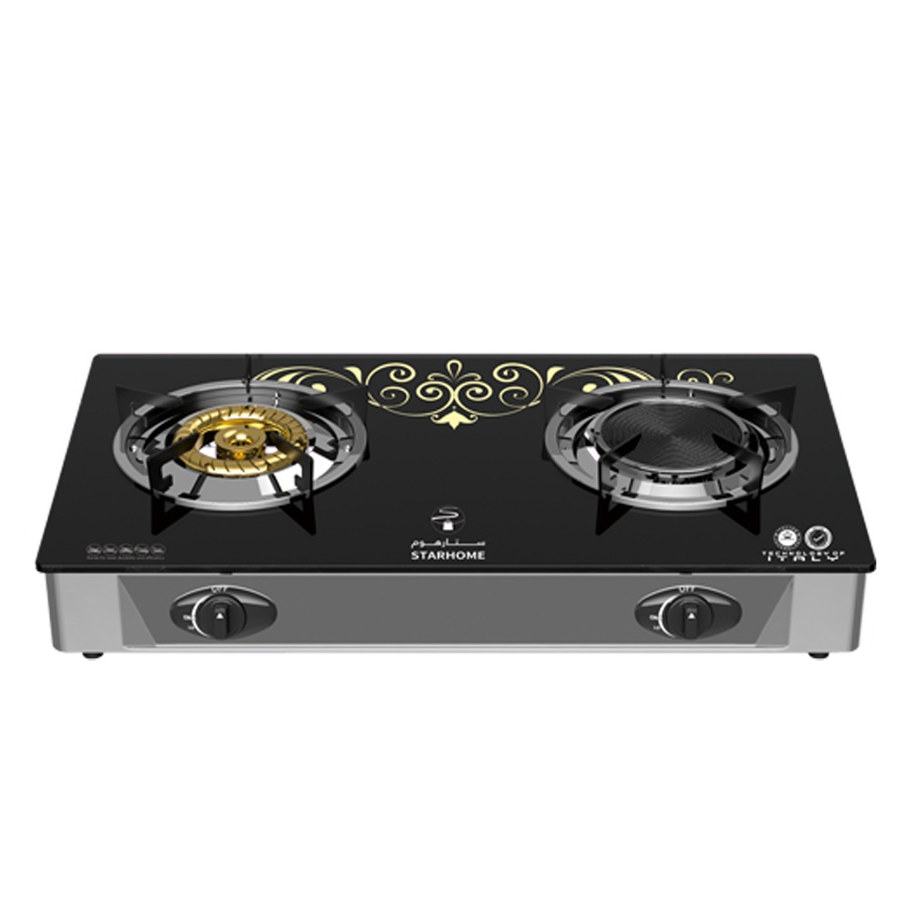 موقد غاز زجاجي من استار هوم SH 2 BURNER GLASS GAS STOVE