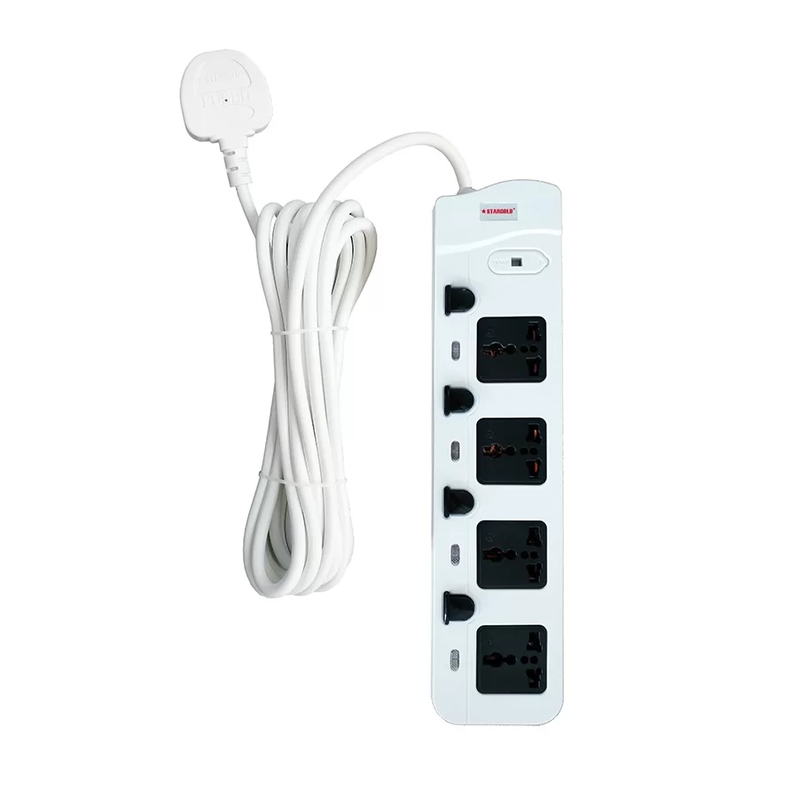 وصلة كهربائية من استار قو لد 5متر  4 مخارج  SG 4 WAY SOCKET WHIT UK 5M