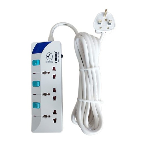 [SG-853] وصلة كهربائية استار جولد ثلاثة مخرج MULTIPLE CORD EXTENSION SET 5M 